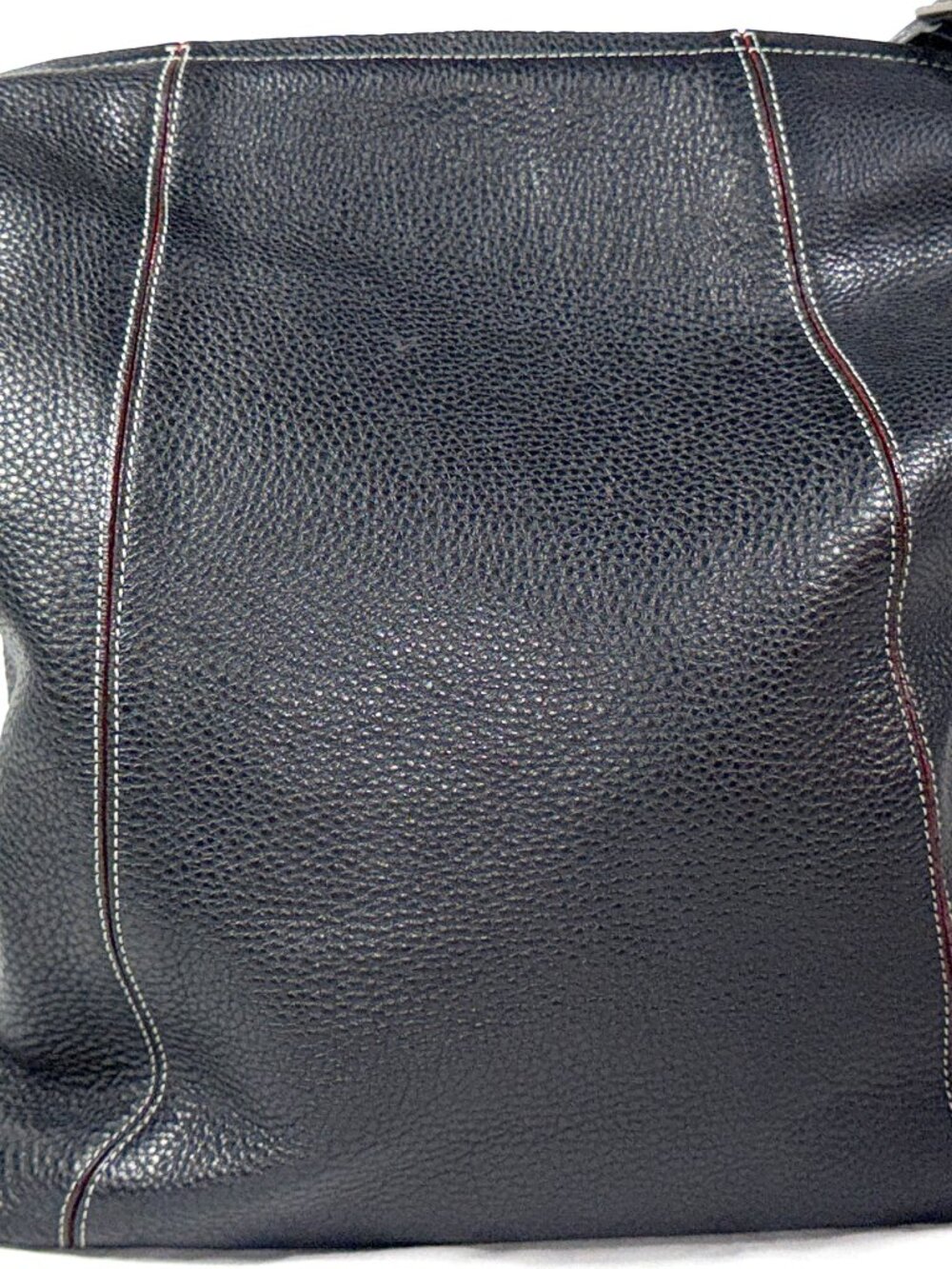 Misses Pick Spain Black Pebbled Leather Satchel Hobo Shoulder Bag Purse Large - Picture 3 of 16